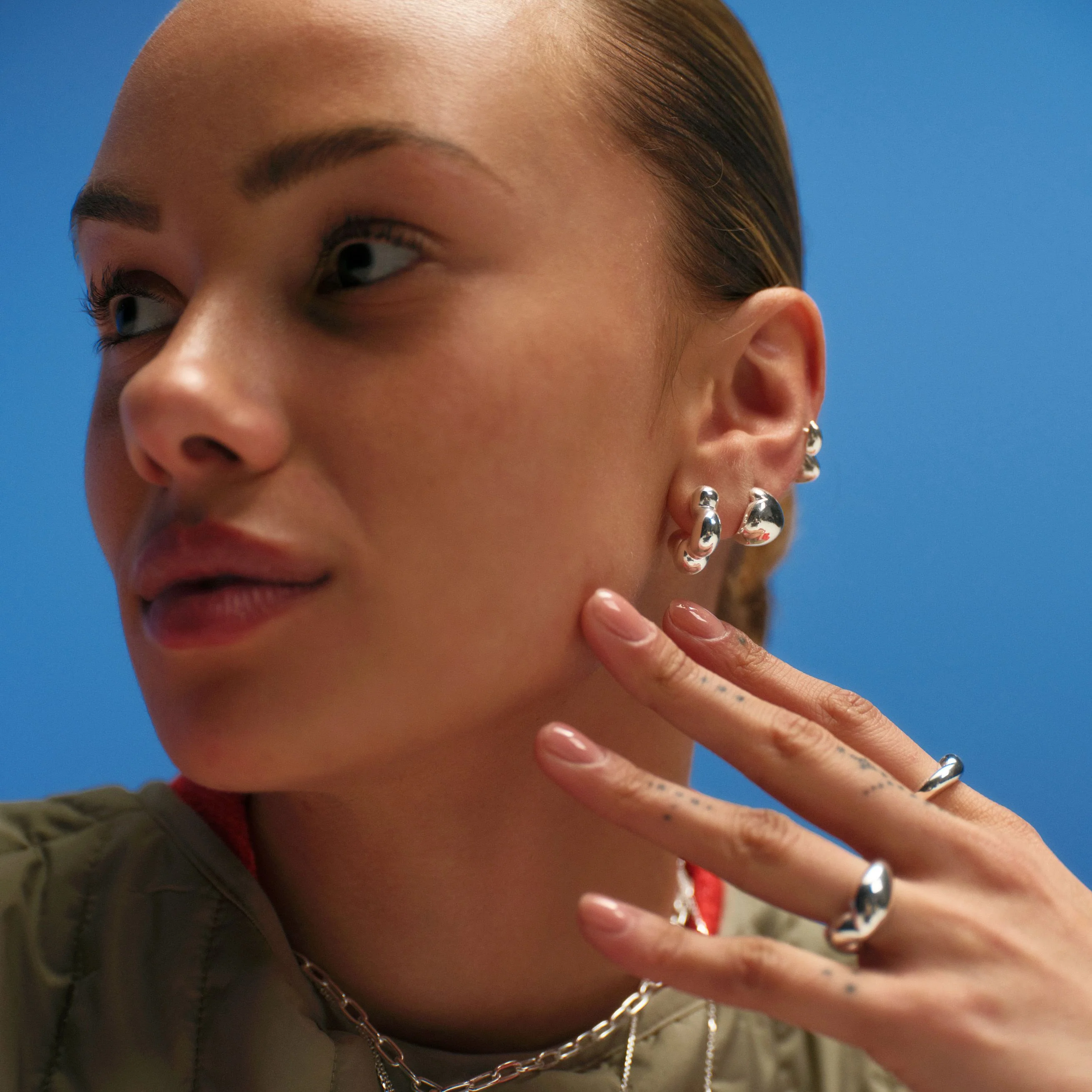 Cloudy Puffer Hoops - Image 3