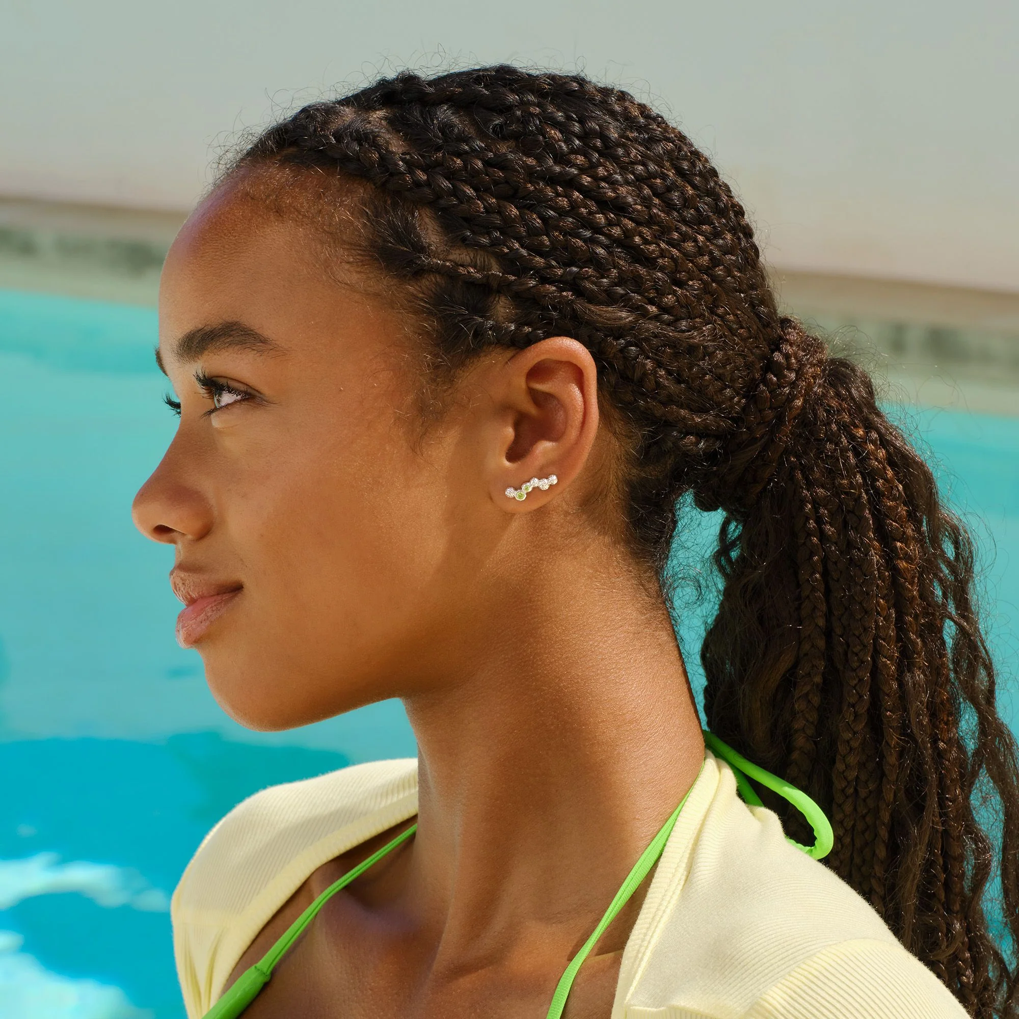 Wavy Gem Dots Earclimbers - Image 2